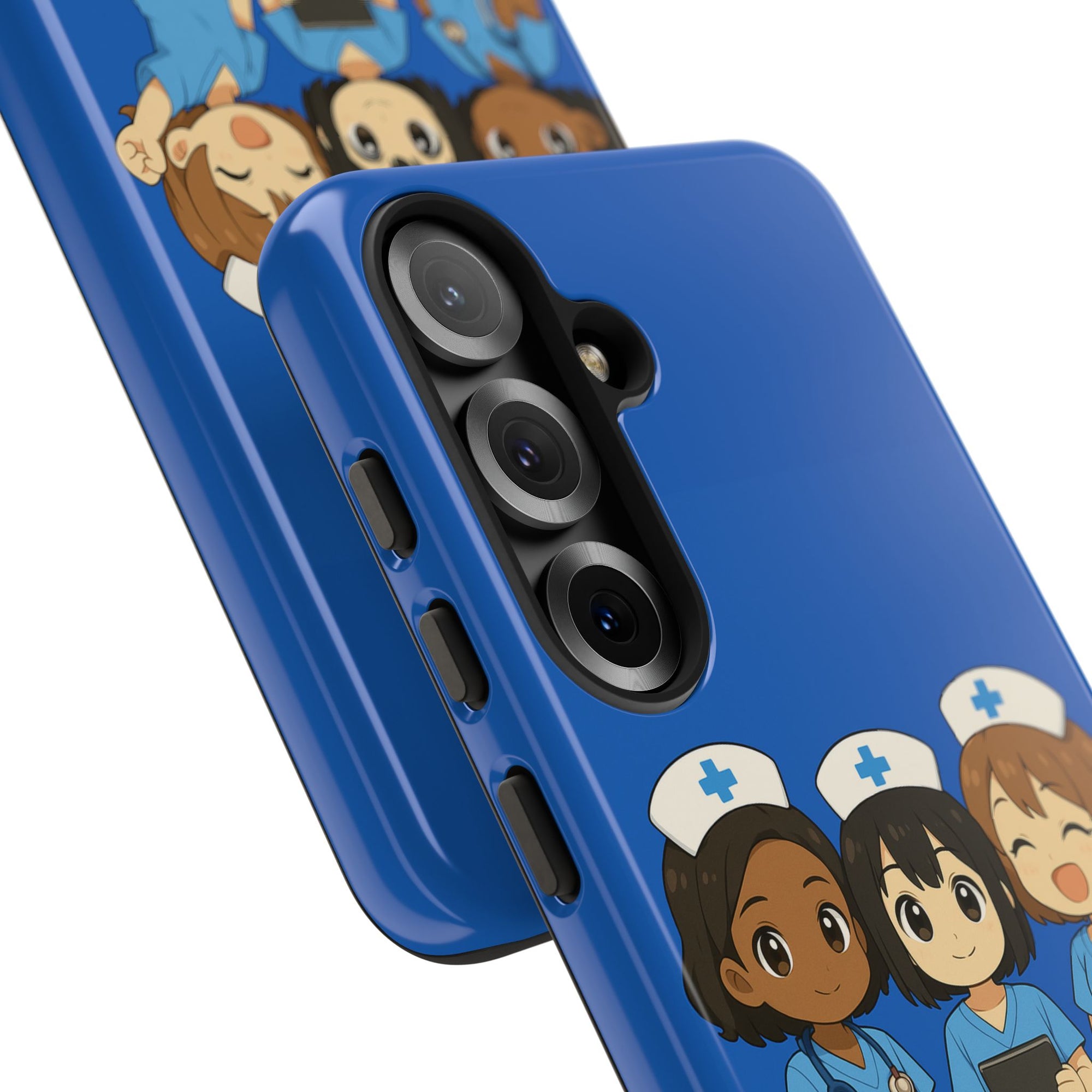 Cute Anime Nurse Phone Case – Blue, Medical-Inspired Design