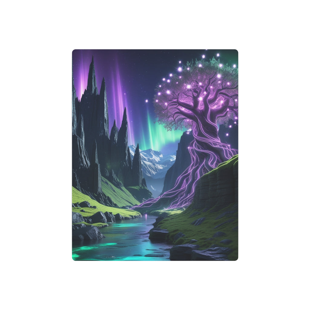 Fantasy Mystical Valley Metal Wall Art – Enchanted Nature Landscape
