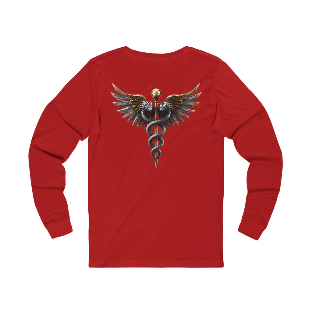 Caduceus & Heartbeat Long Sleeve Shirt for Medical Professionals