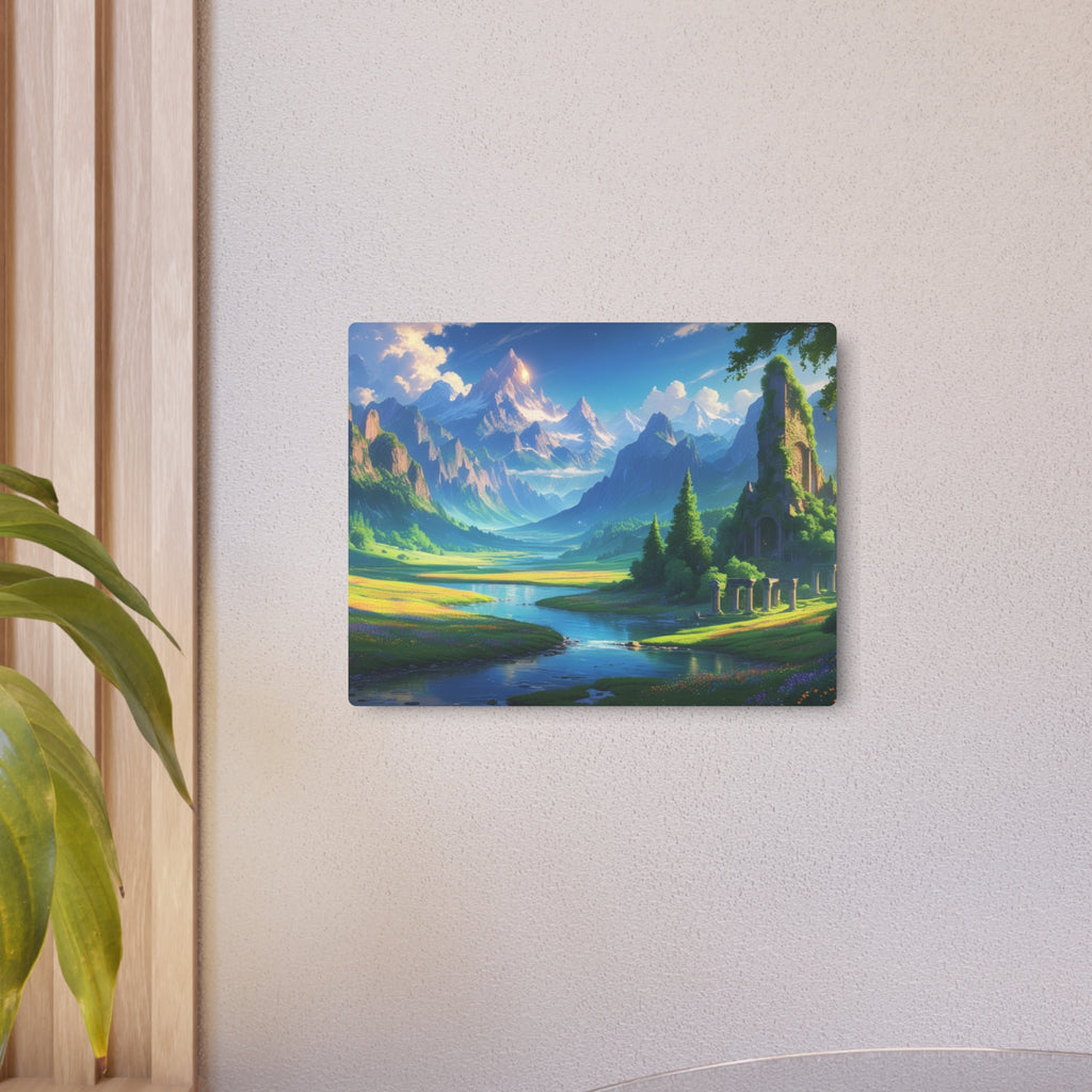 Fantasy Mountain Landscape Metal Wall Art – Scenic Decor