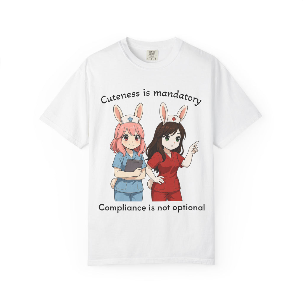 Cute Bunny Nurse Shirt – “Cuteness Is Mandatory” – Premium Comfort Colors Tee
