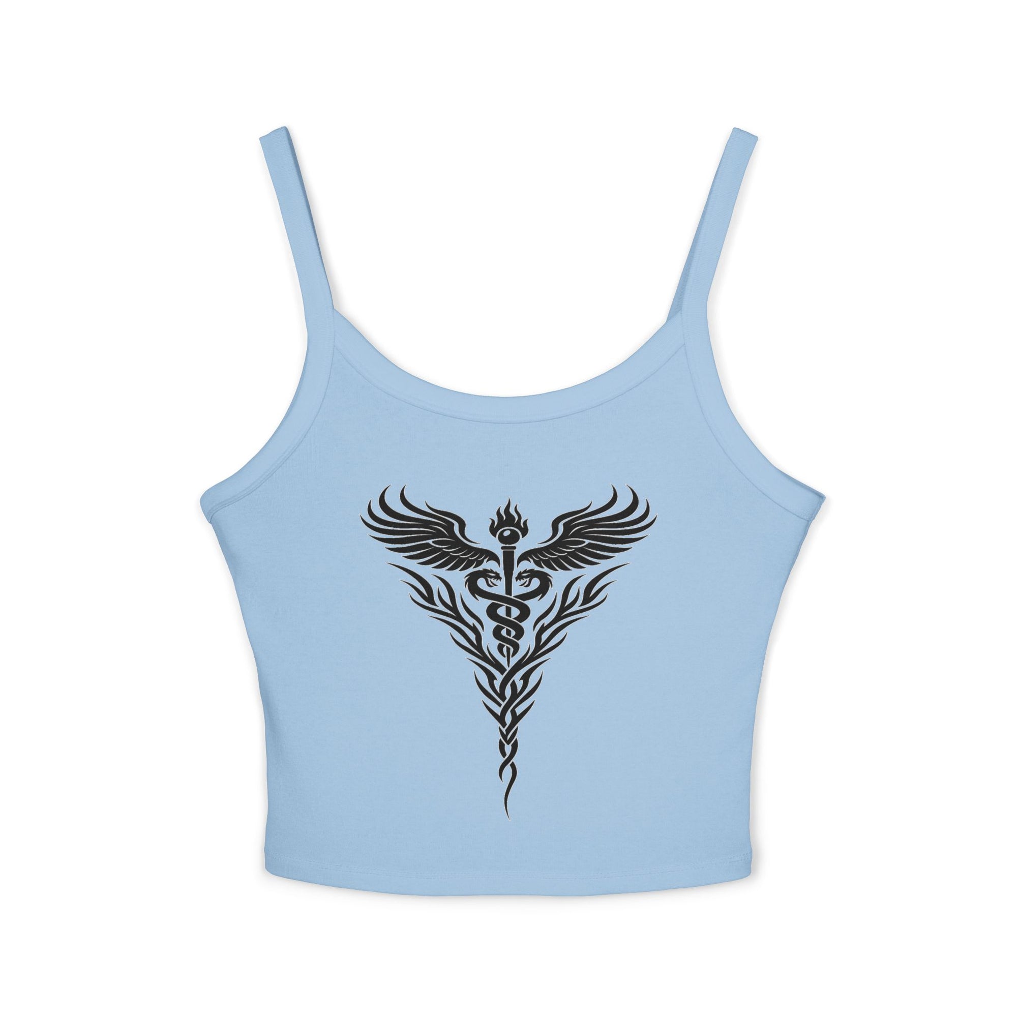 Tribal Caduceus Spaghetti Strap Tank Top - Tribal Caduceus design for nurses