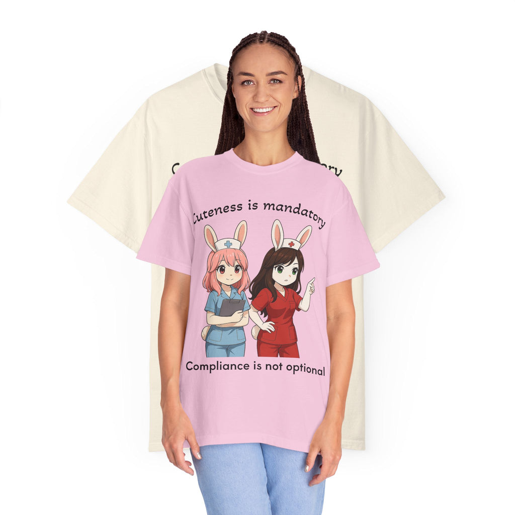 Cute Bunny Nurse Shirt – “Cuteness Is Mandatory” – Premium Comfort Colors Tee