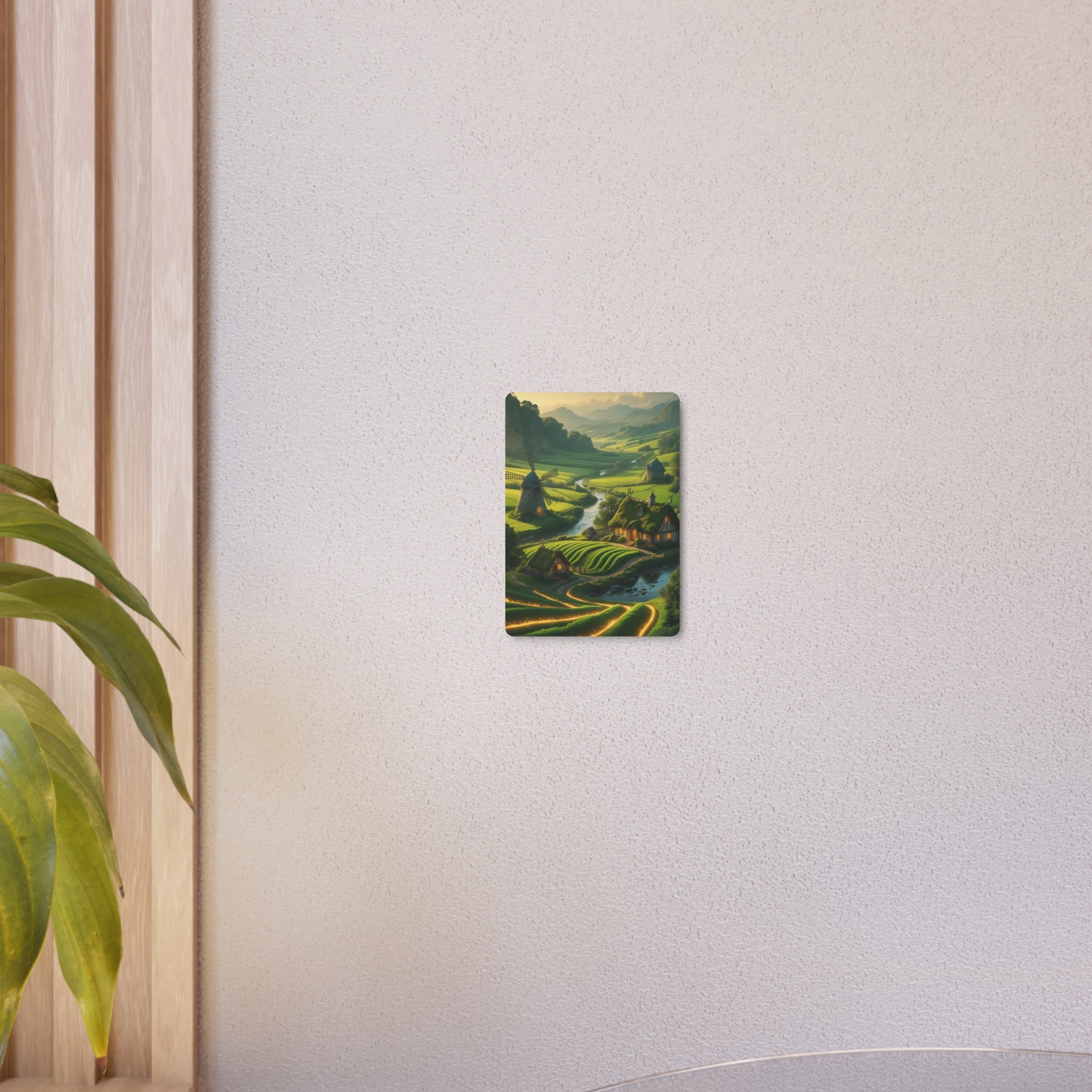 Fantasy Cottage Metal Wall Art – Enchanted Nature Landscape