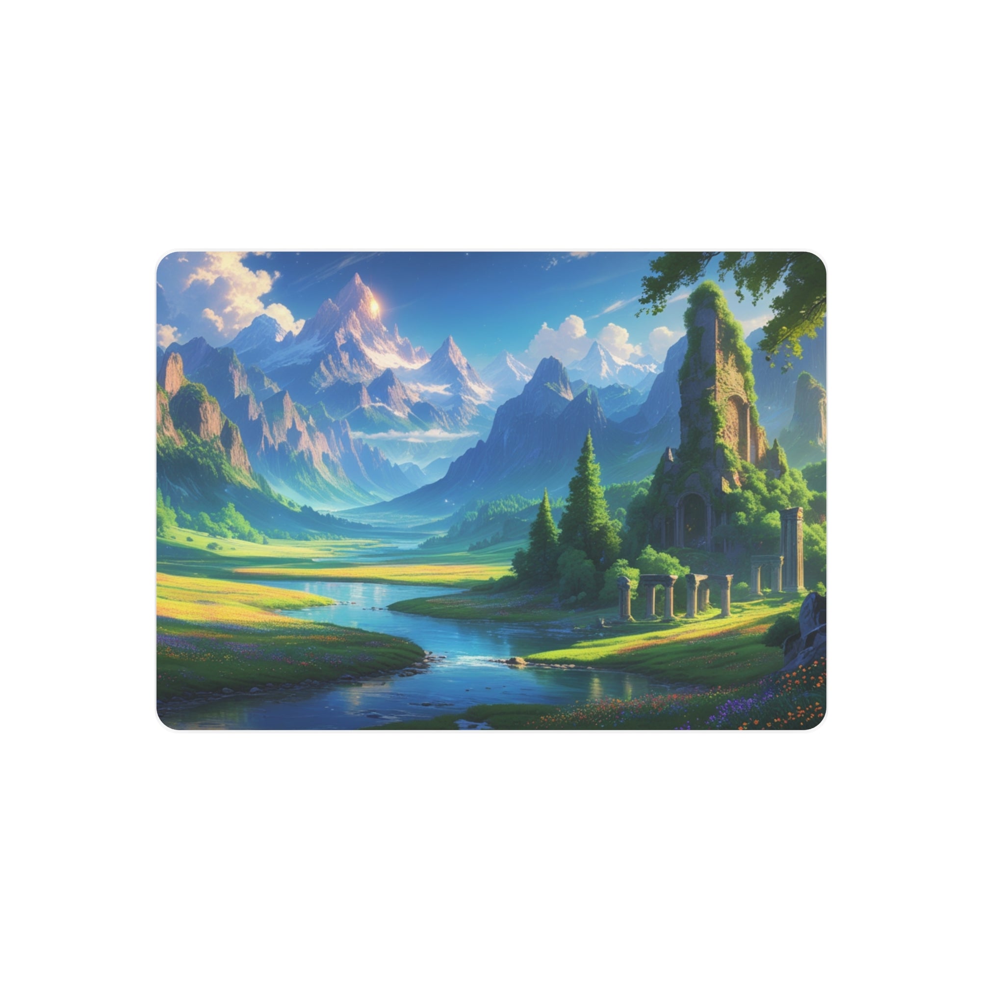 Fantasy Mountain Landscape Metal Wall Art – Scenic Decor