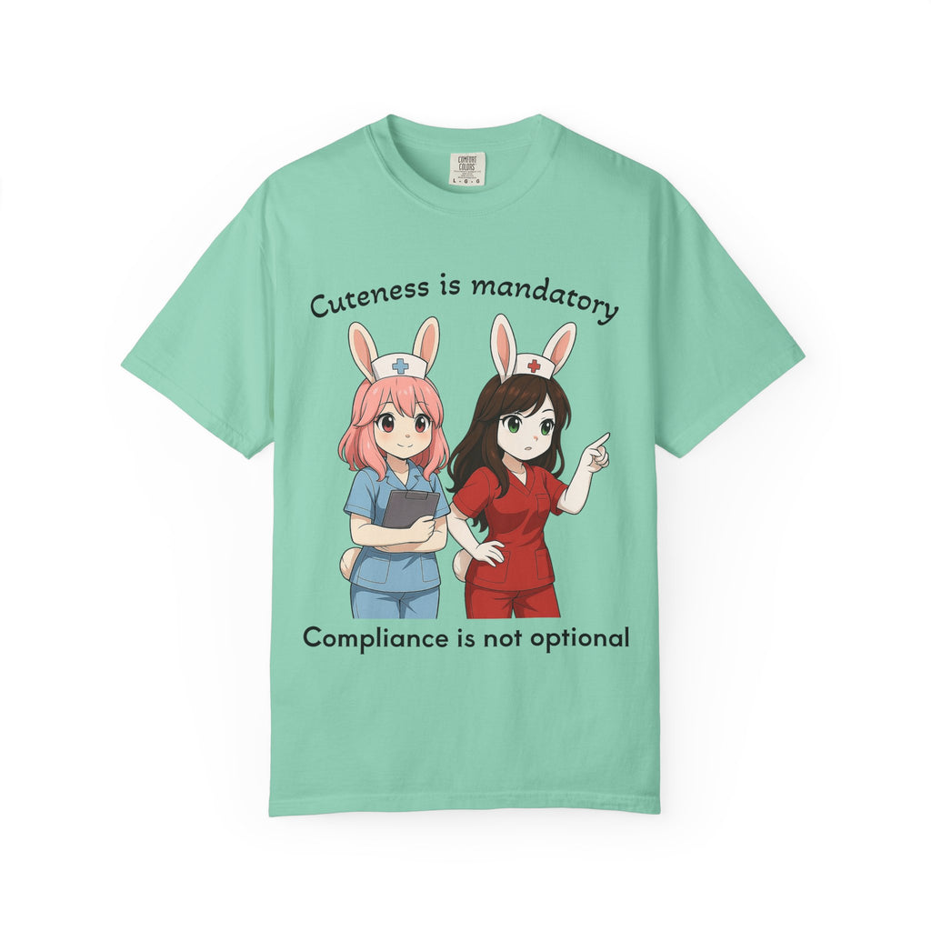 Cute Bunny Nurse Shirt – “Cuteness Is Mandatory” – Premium Comfort Colors Tee