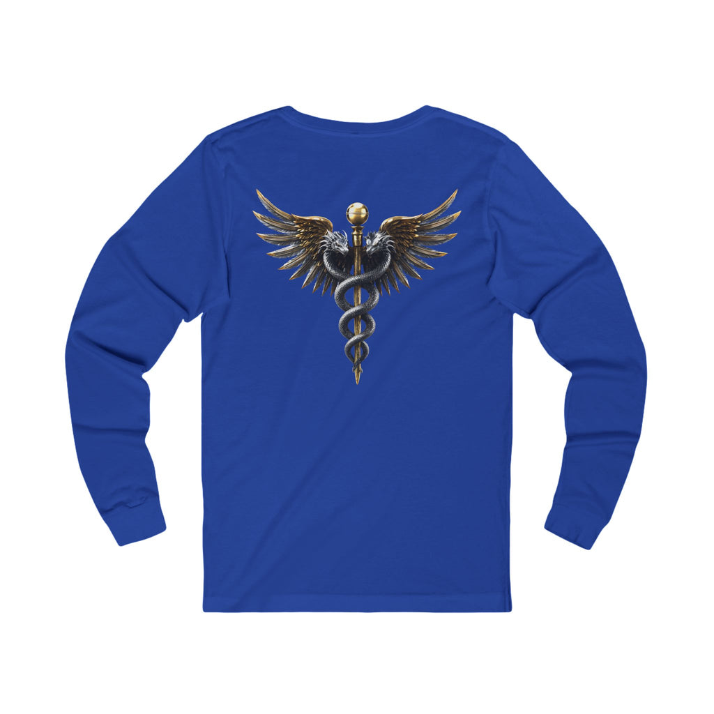 Caduceus & Heartbeat Long Sleeve Shirt for Medical Professionals