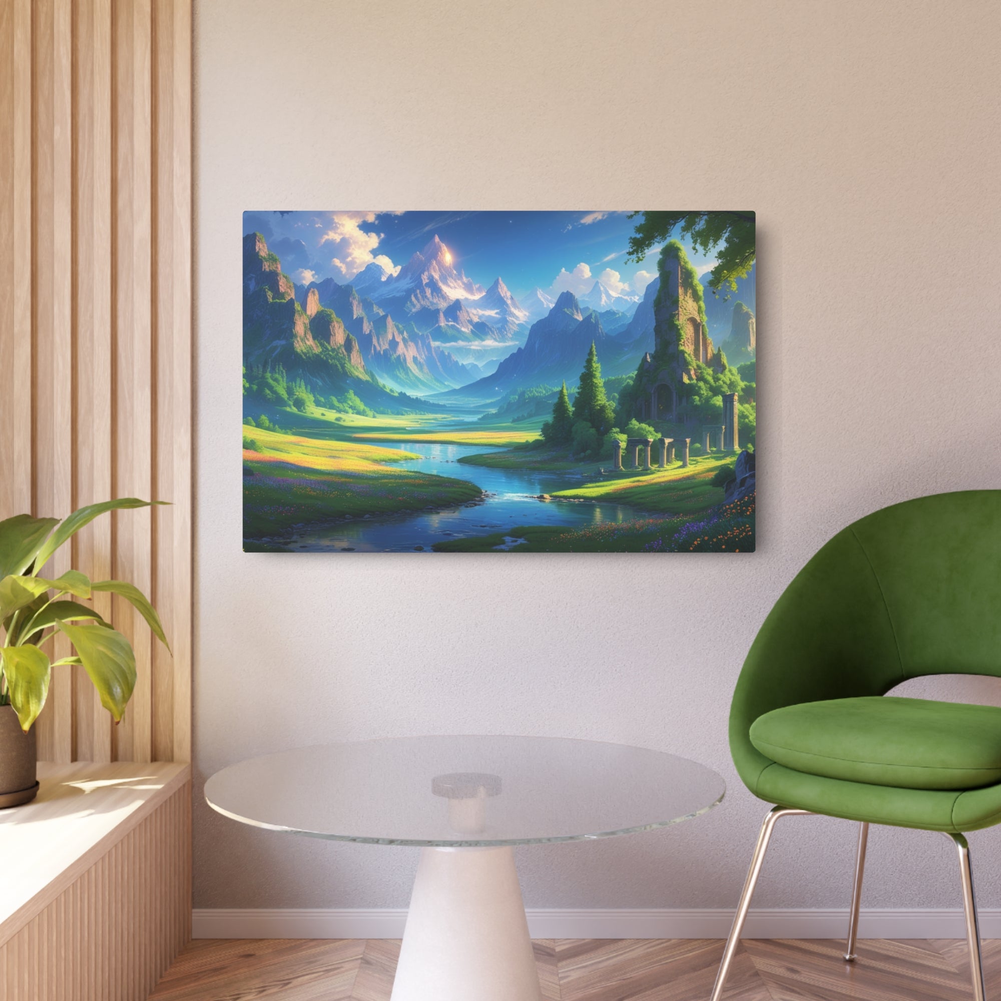 Fantasy Mountain Landscape Metal Wall Art – Scenic Decor