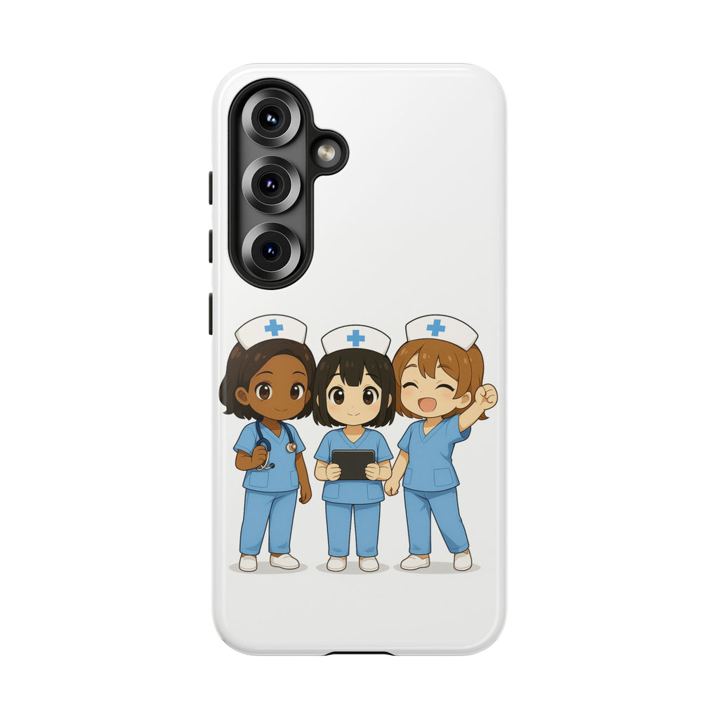 Cute Anime Nurse Phone Case – White, Medical-Inspired Design