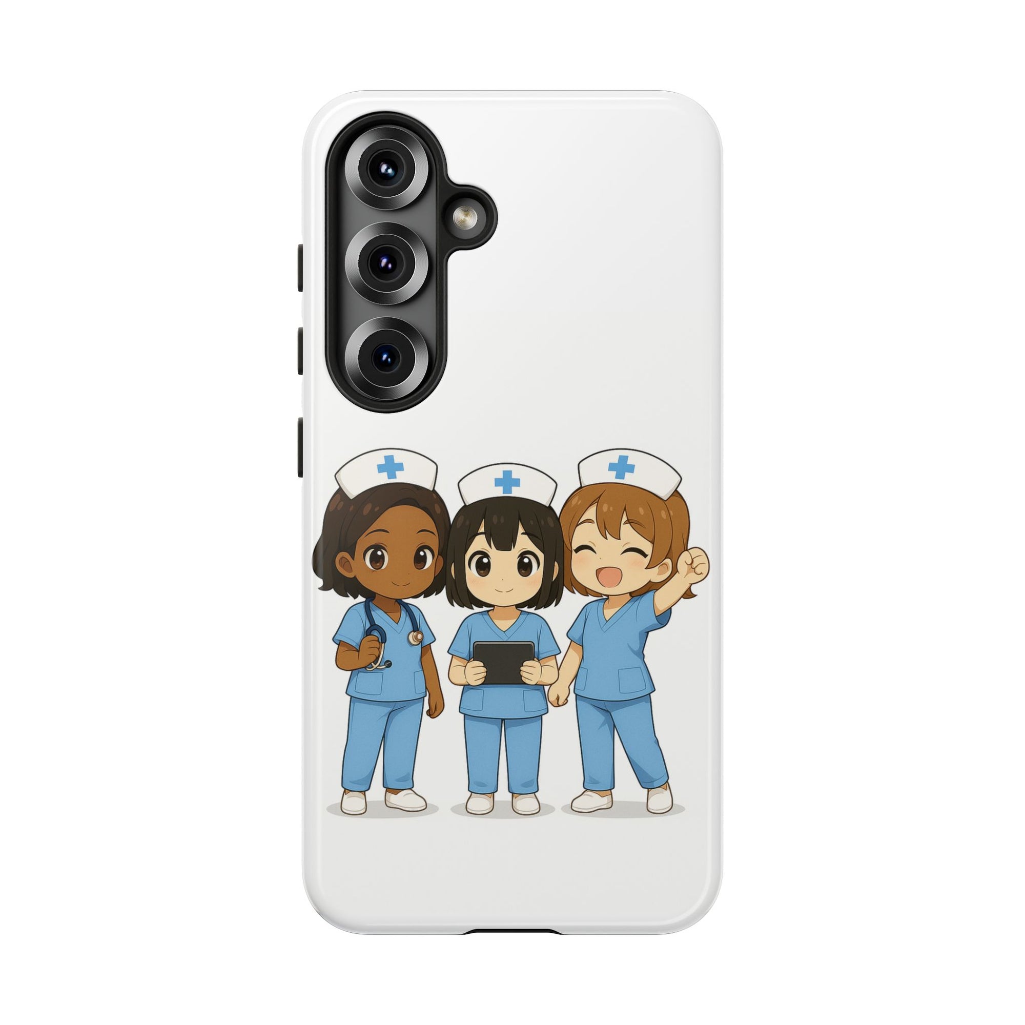 Cute Anime Nurse Phone Case – White, Medical-Inspired Design