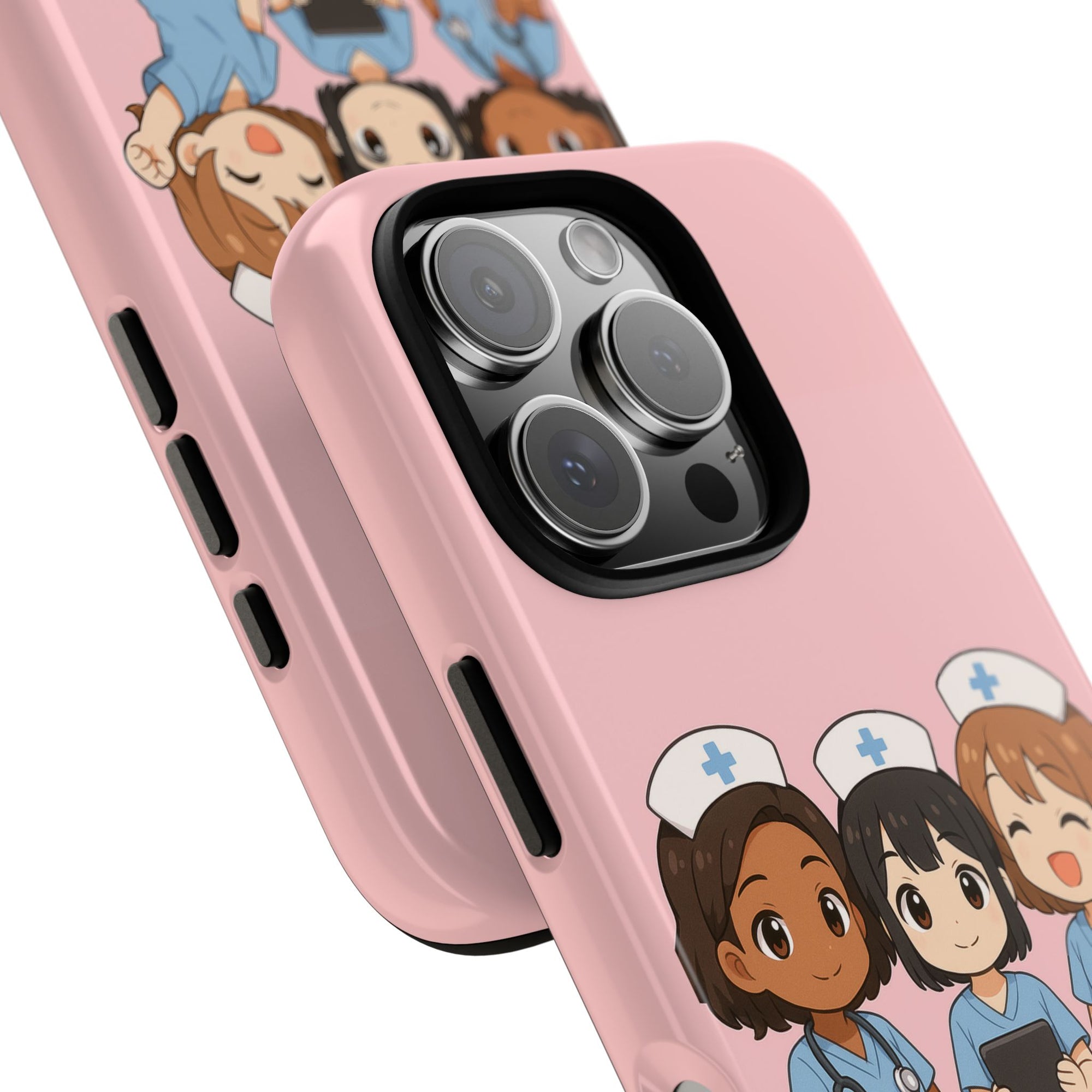 Cute Anime Nurse Phone Case – Pink, Medical-Inspired Design