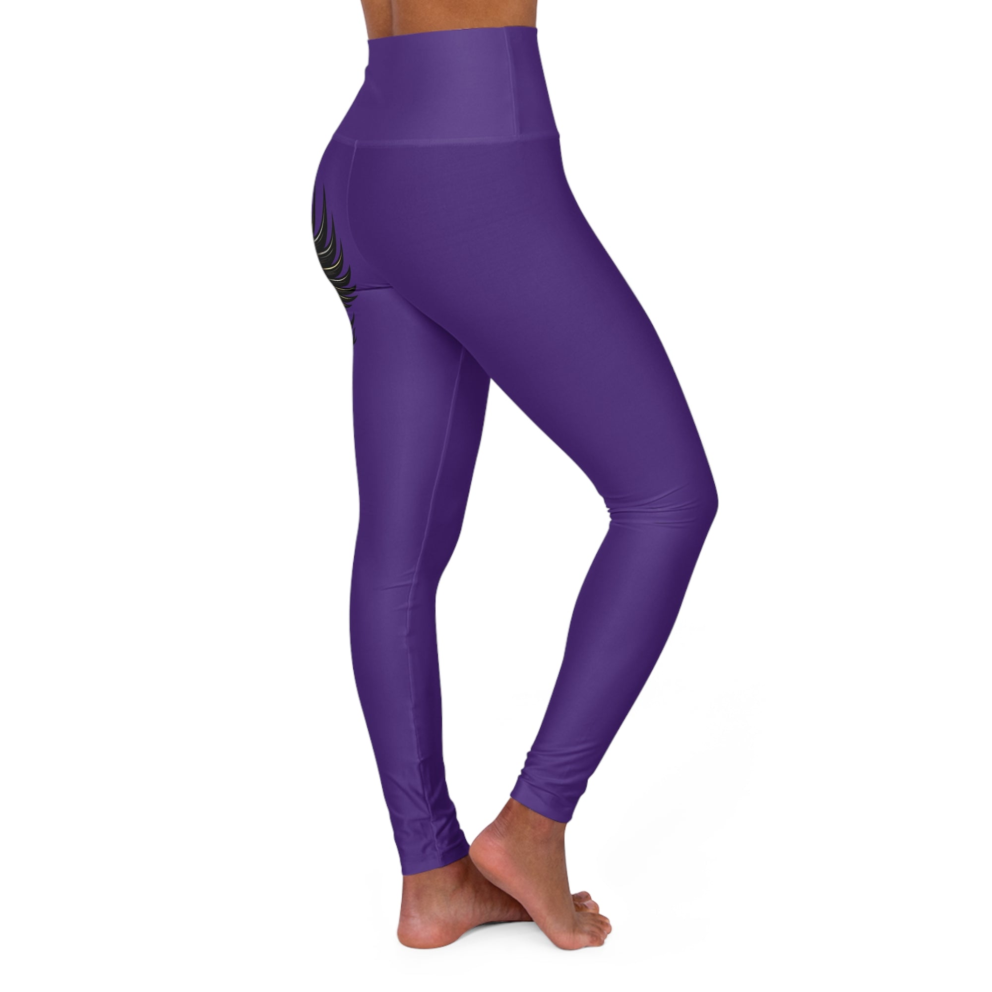 Nurse Caduceus High Waist Yoga Leggings – Purple, Black & Gold