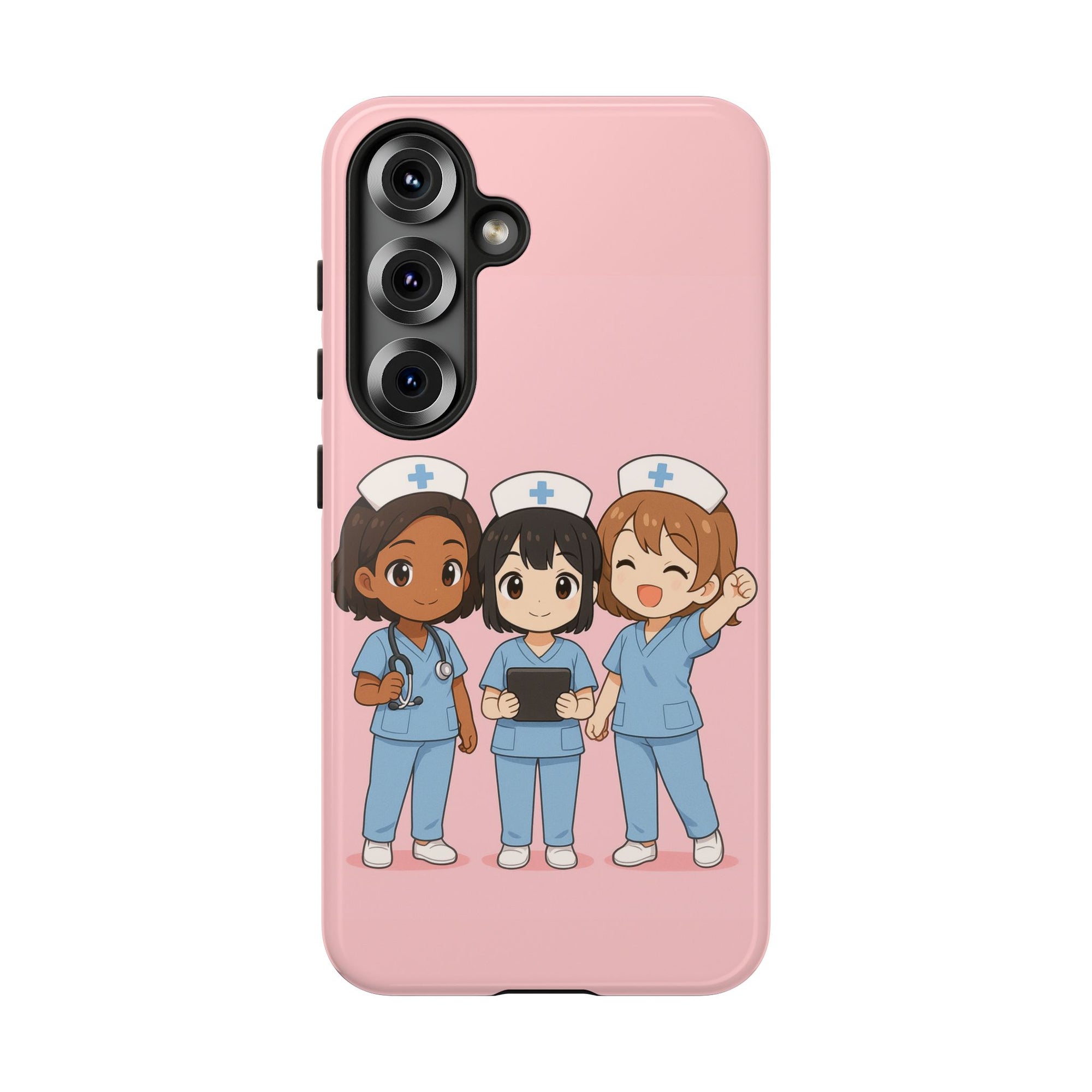 Cute Anime Nurse Phone Case – Pink, Medical-Inspired Design