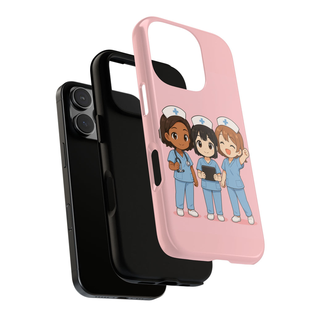 Cute Anime Nurse Phone Case – Pink, Medical-Inspired Design