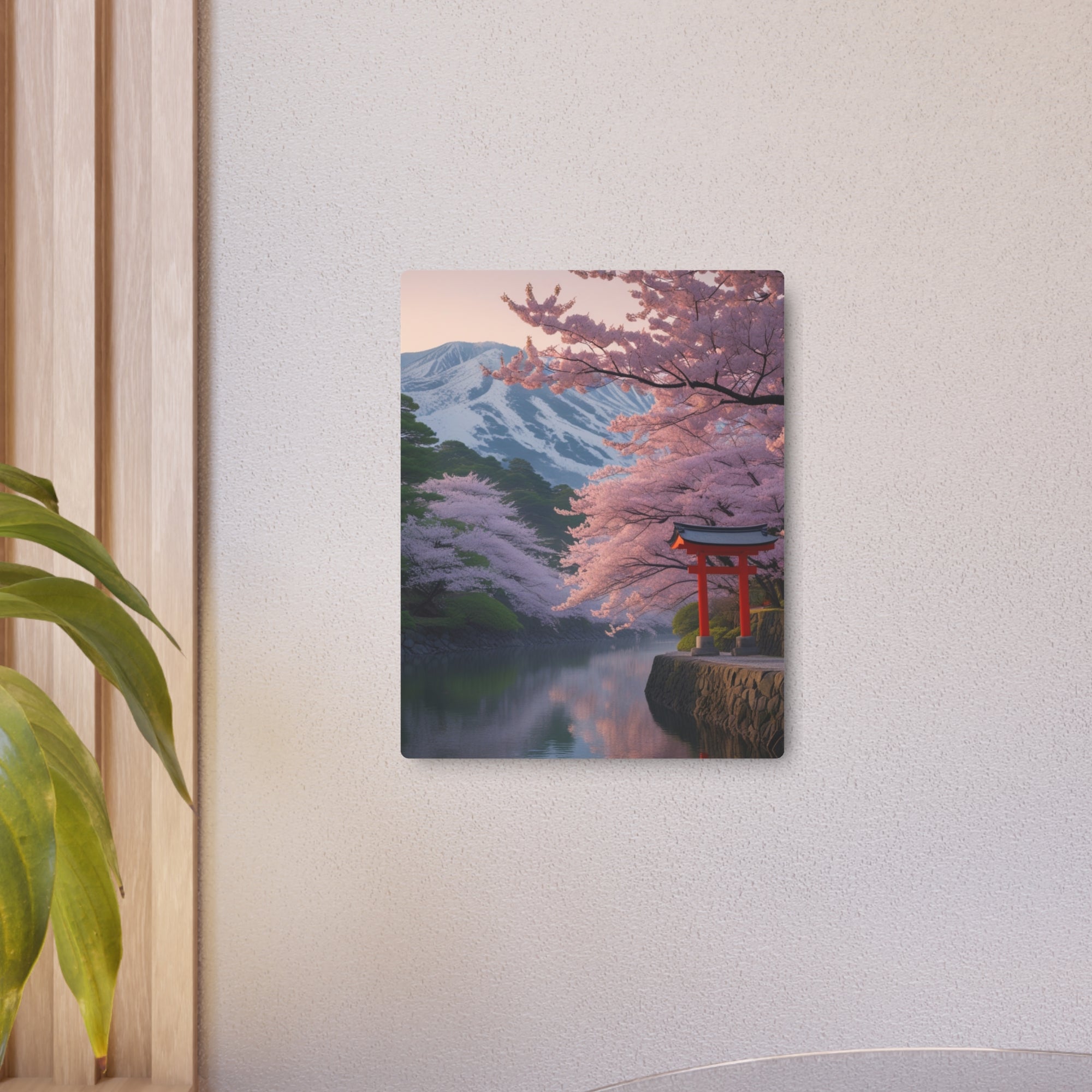 Cherry Blossom Torii Metal Wall Art – Japanese Nature Decor