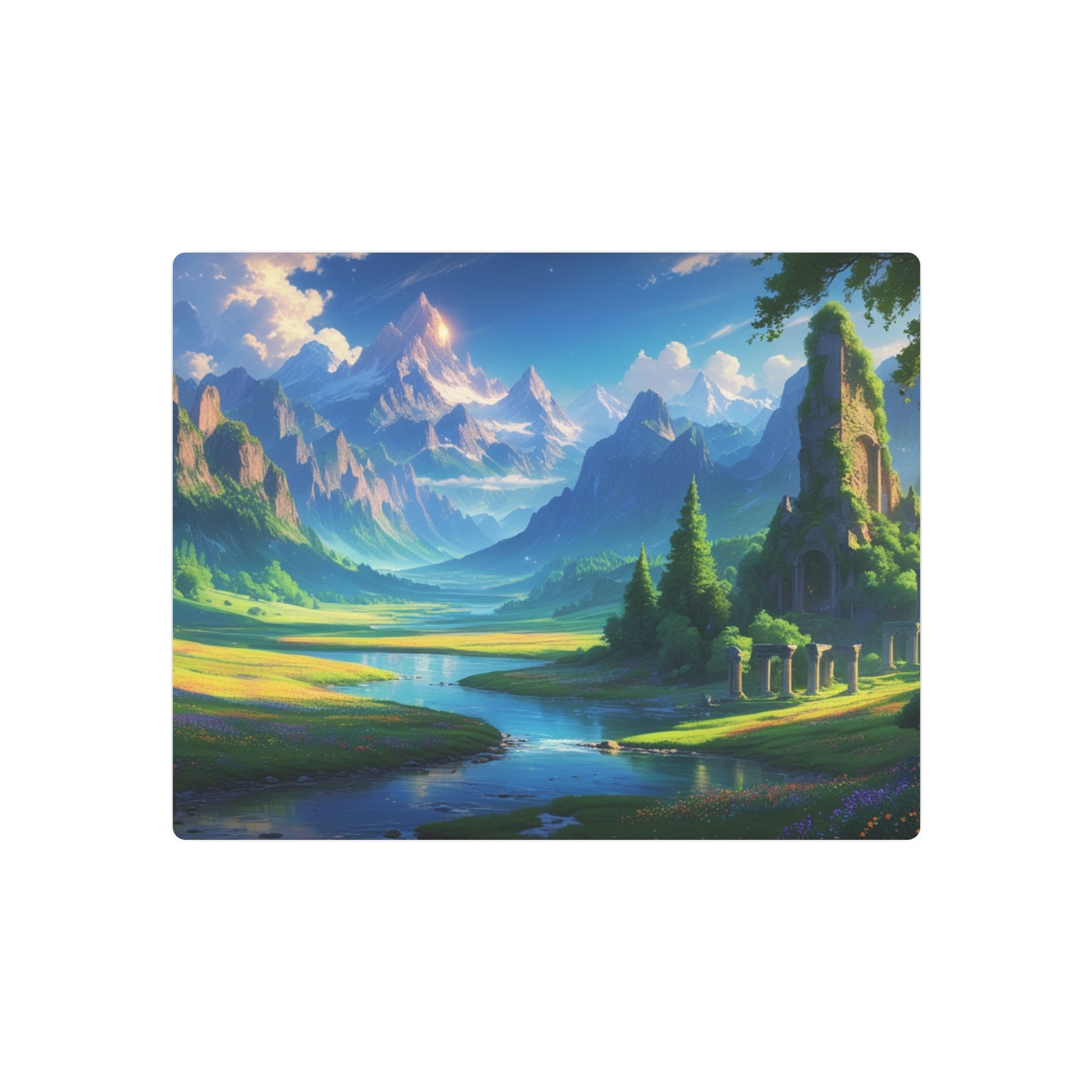 Fantasy Mountain Landscape Metal Wall Art – Scenic Decor