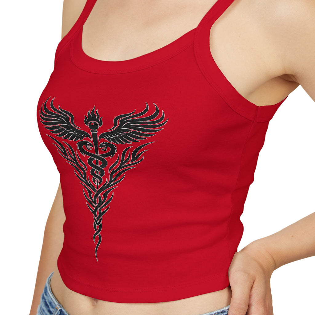 Tribal Caduceus Spaghetti Strap Tank Top - Tribal Caduceus design for nurses