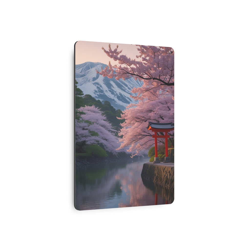 Cherry Blossom Torii Metal Wall Art – Japanese Nature Decor