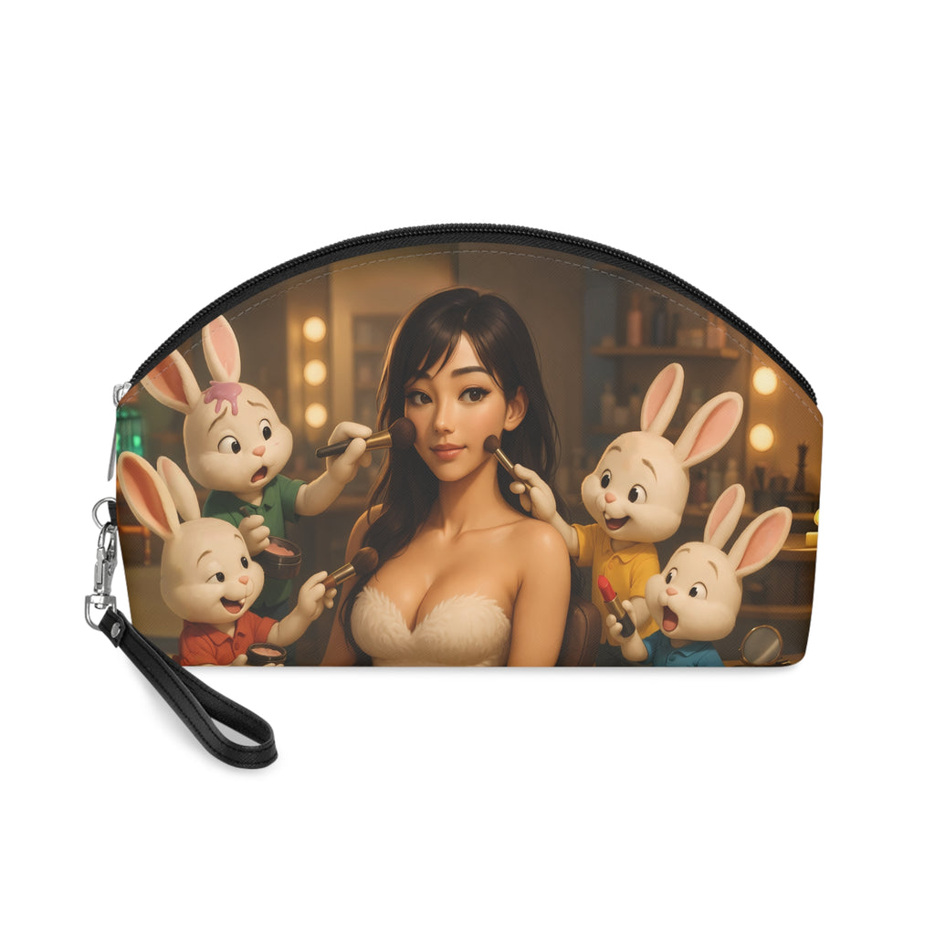 Bunny Blush Makeup Bag – Cute Cosmetic Pouch with Chic Bunny Design