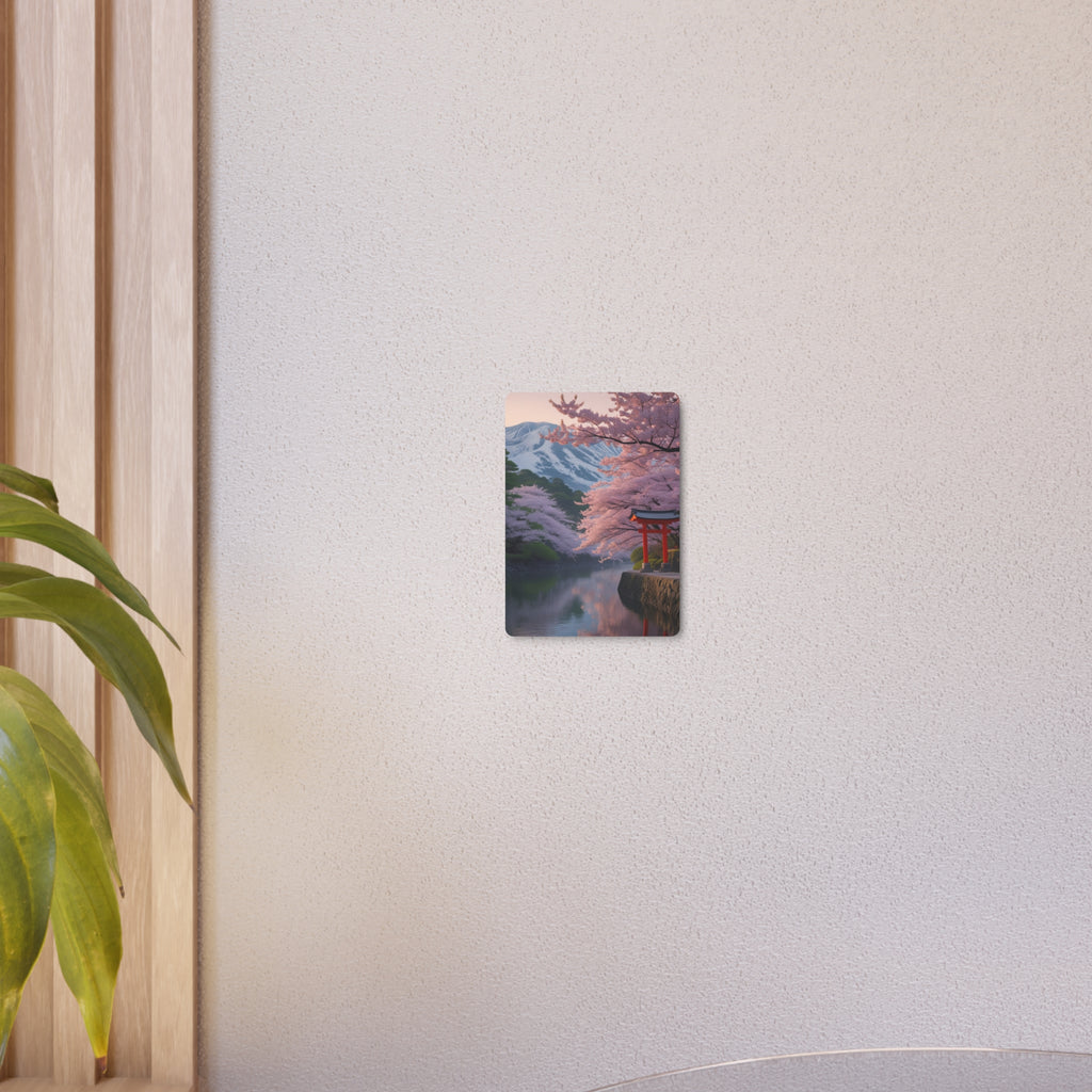 Cherry Blossom Torii Metal Wall Art – Japanese Nature Decor
