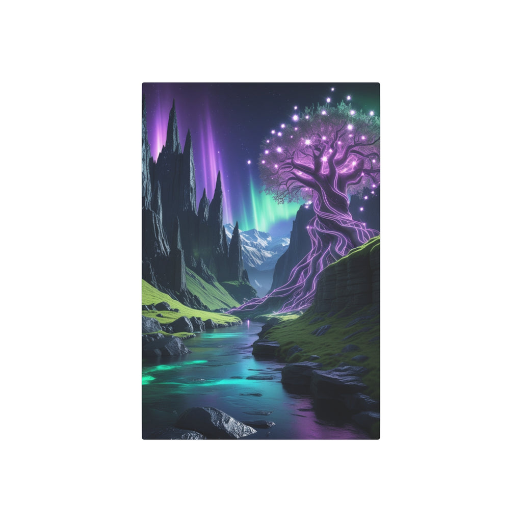 Fantasy Mystical Valley Metal Wall Art – Enchanted Nature Landscape