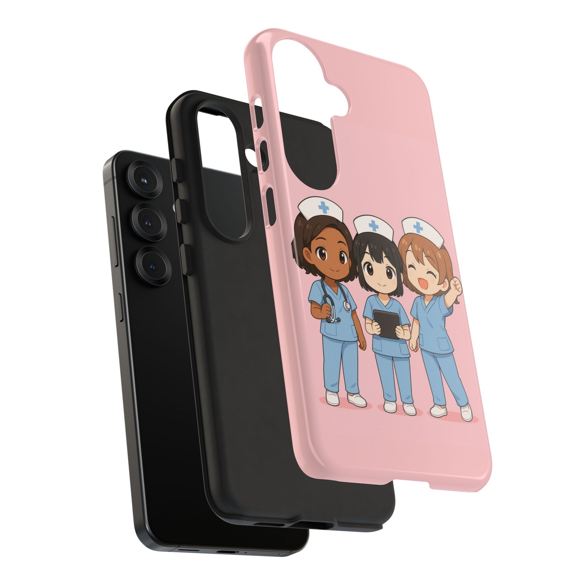 Cute Anime Nurse Phone Case – Pink, Medical-Inspired Design