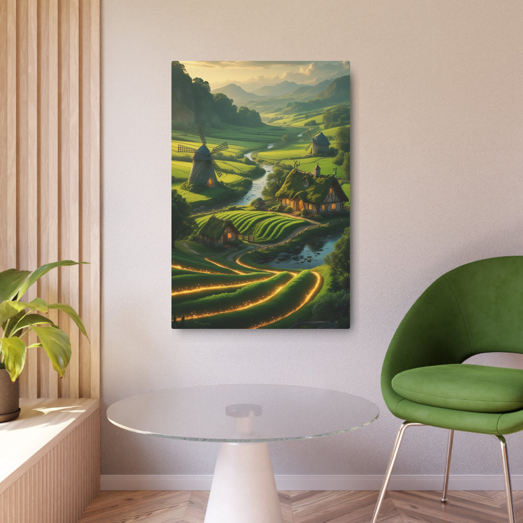 Fantasy Cottage Metal Wall Art – Enchanted Nature Landscape