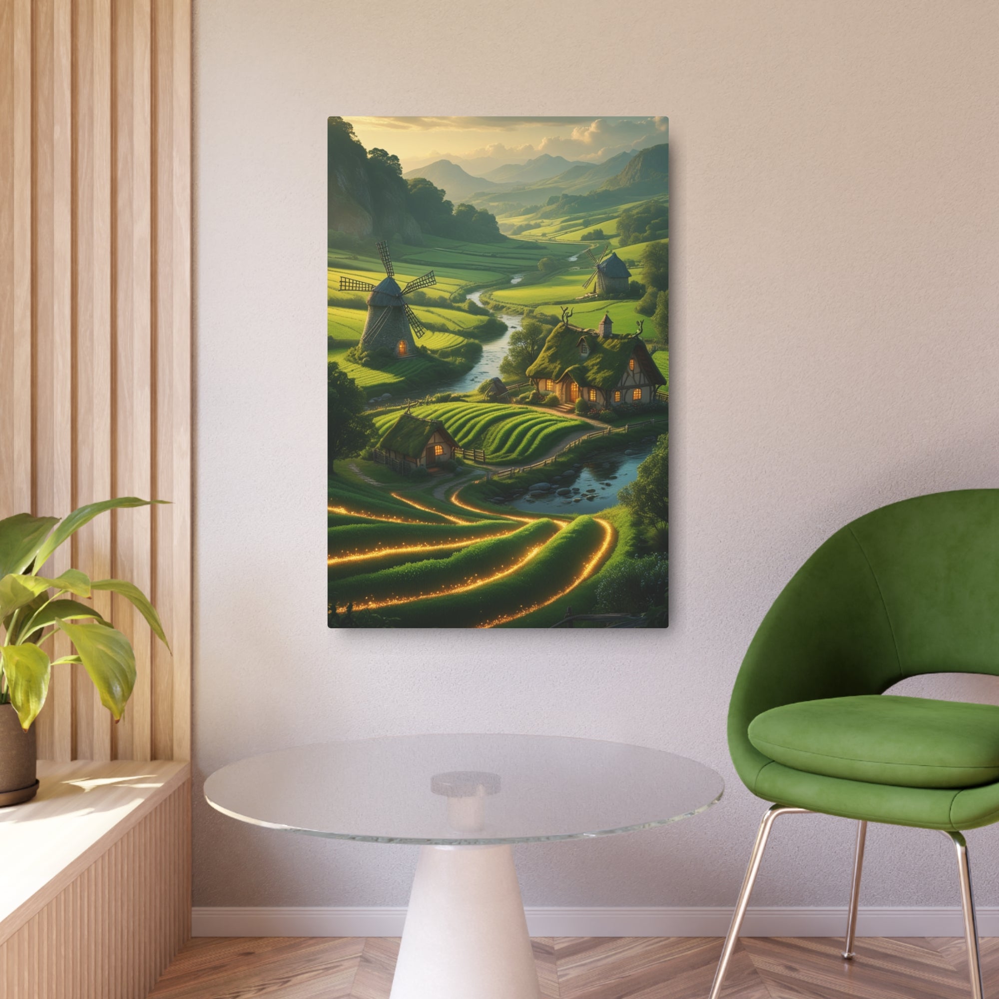 Fantasy Cottage Metal Wall Art – Enchanted Nature Landscape