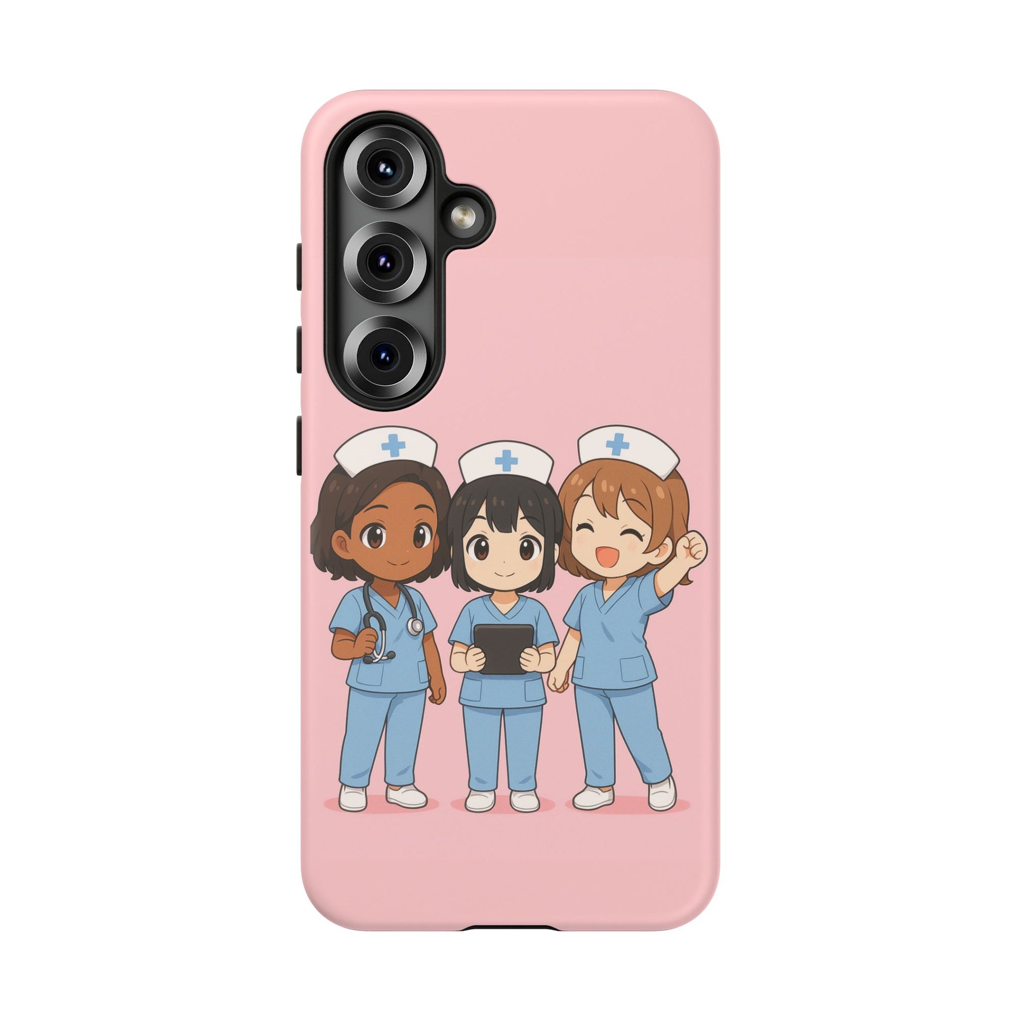 Cute Anime Nurse Phone Case – Pink, Medical-Inspired Design