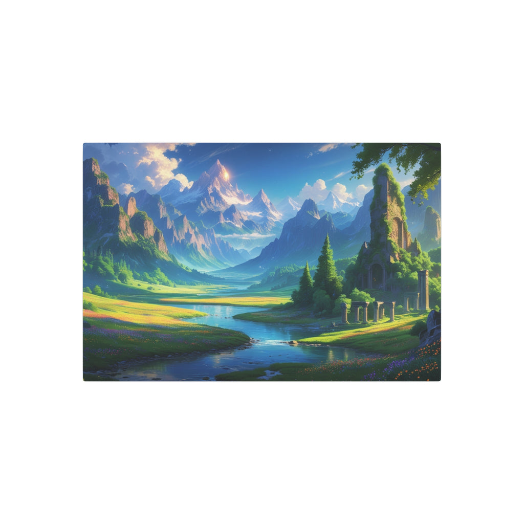 Fantasy Mountain Landscape Metal Wall Art – Scenic Decor