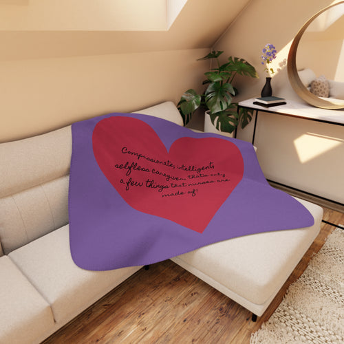Blanket: What Nurses are Made Of – Heartfelt Cozy Sherpa Blanket for Nurses & Healthcare Workers