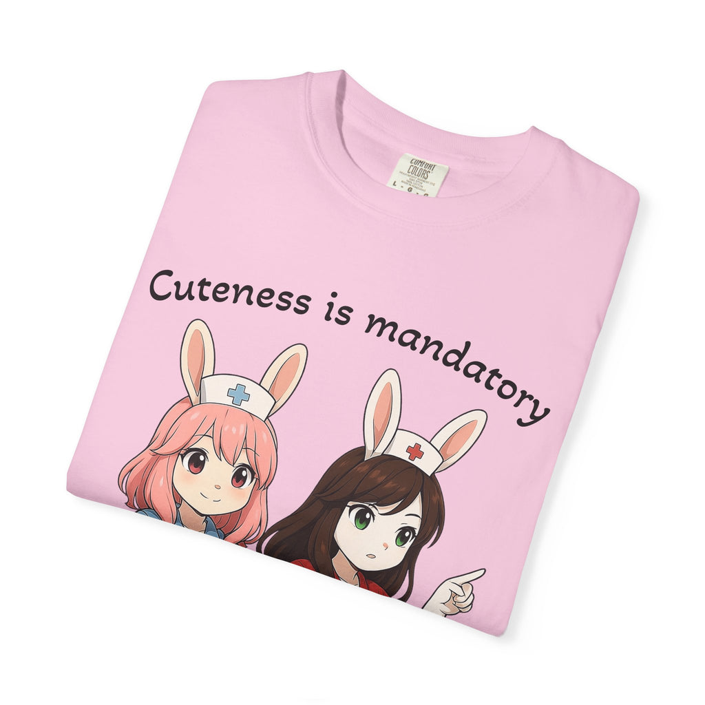 Cute Bunny Nurse Shirt – “Cuteness Is Mandatory” – Premium Comfort Colors Tee