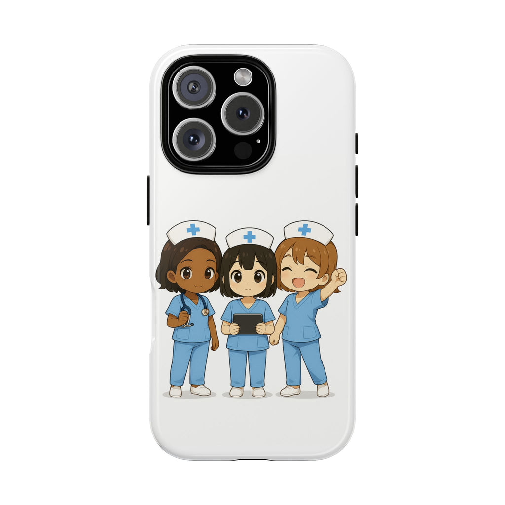 Cute Anime Nurse Phone Case – White, Medical-Inspired Design