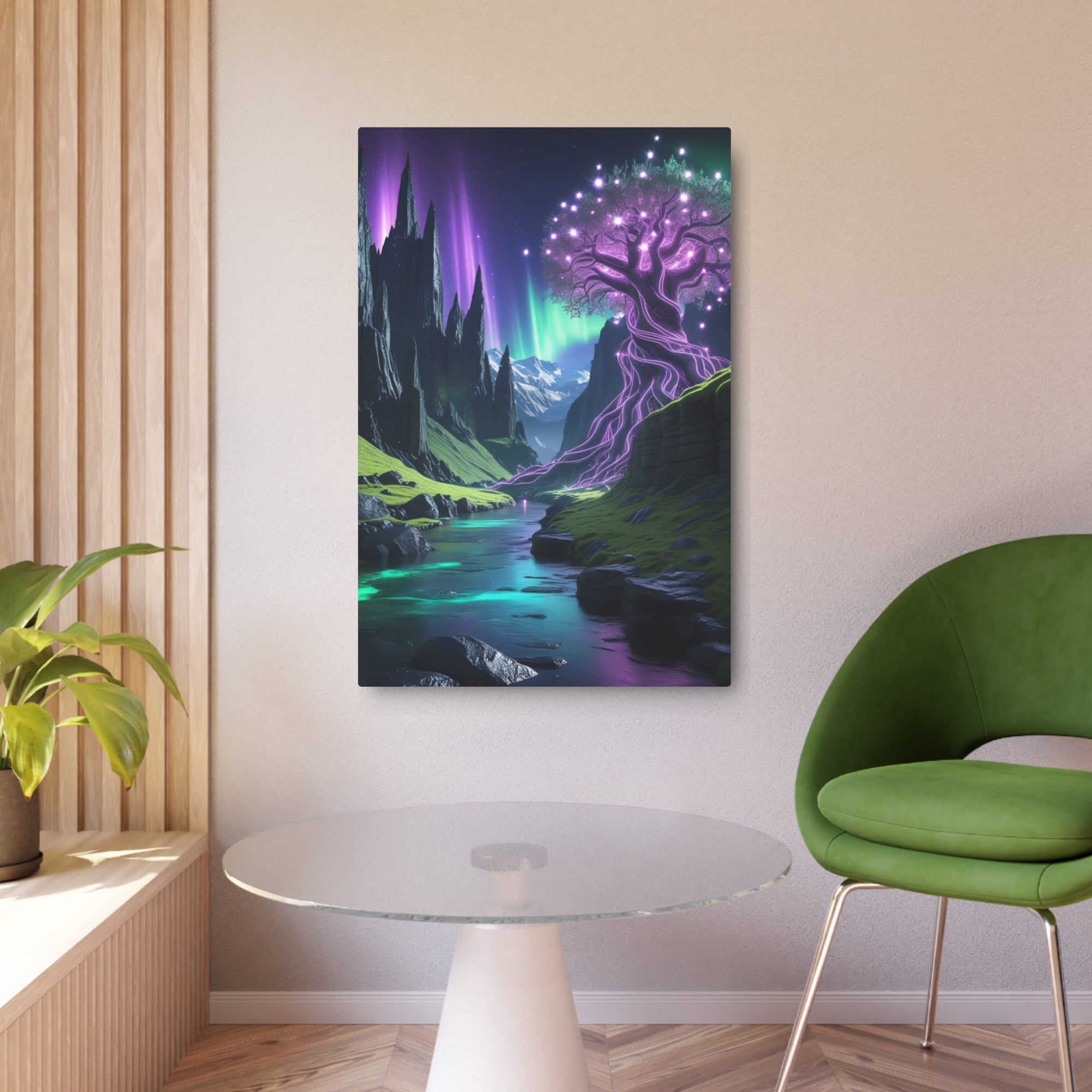 Fantasy Mystical Valley Metal Wall Art – Enchanted Nature Landscape