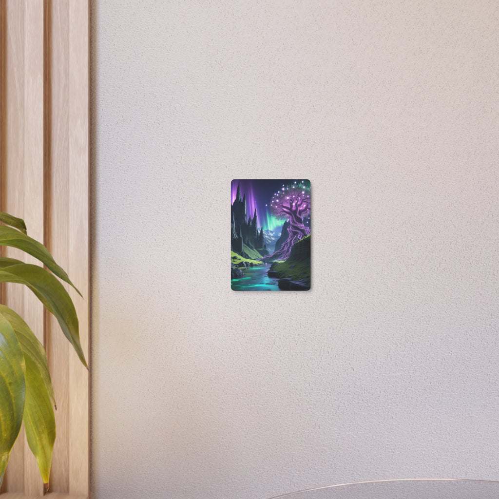 Fantasy Mystical Valley Metal Wall Art – Enchanted Nature Landscape