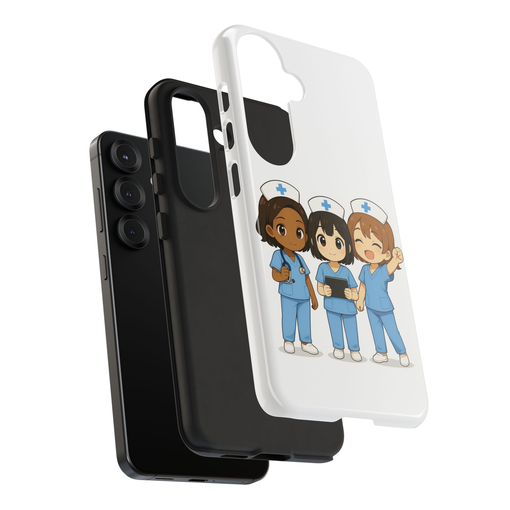 Cute Anime Nurse Phone Case – White, Medical-Inspired Design