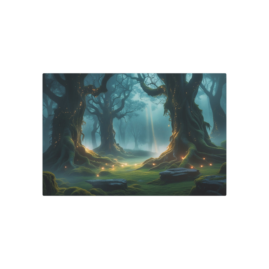 Fantasy Enchanted Misty Forest Metal Wall Art – Scenic Decor
