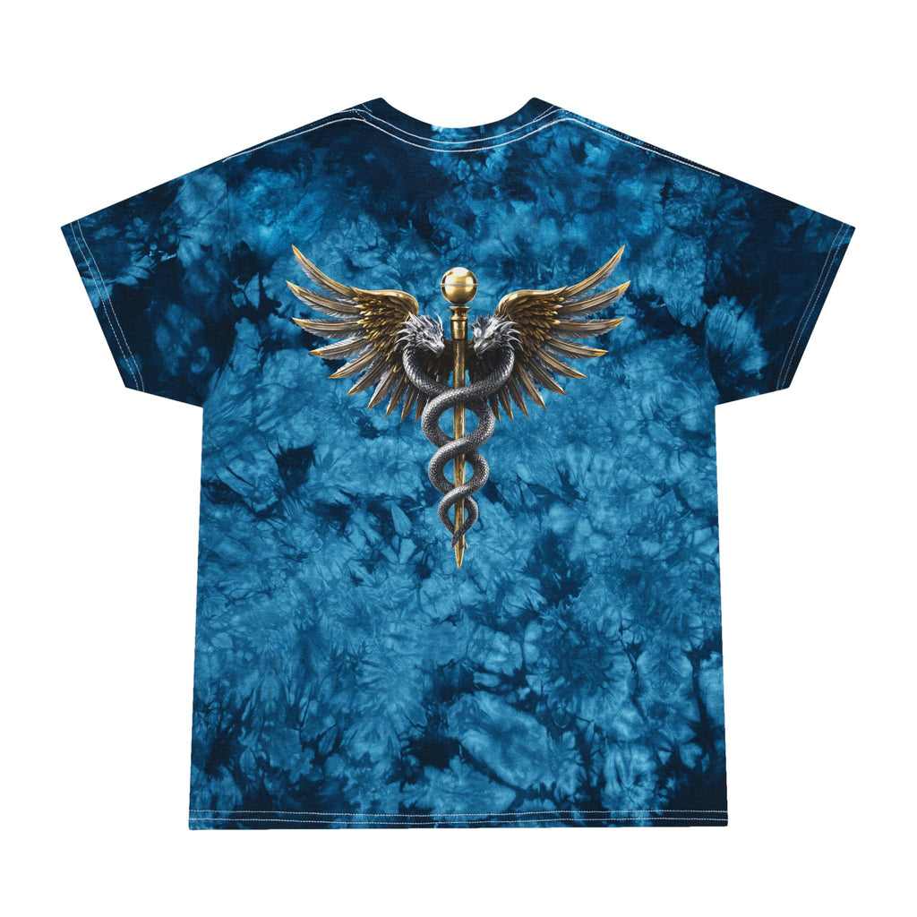 Nurse Hero Crystal Tie-Dye Shirt – Winged Caduceus Symbol Tee