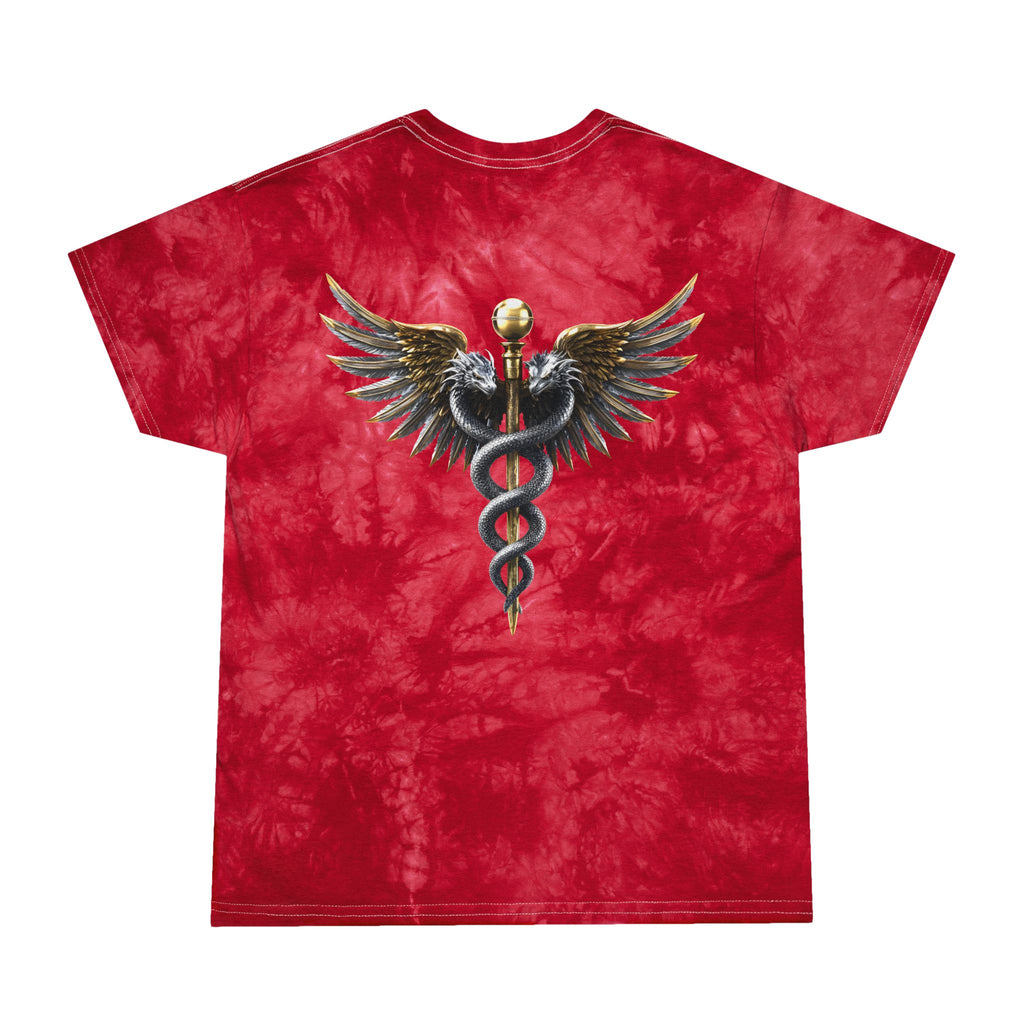 Nurse Hero Crystal Tie-Dye Shirt – Winged Caduceus Symbol Tee