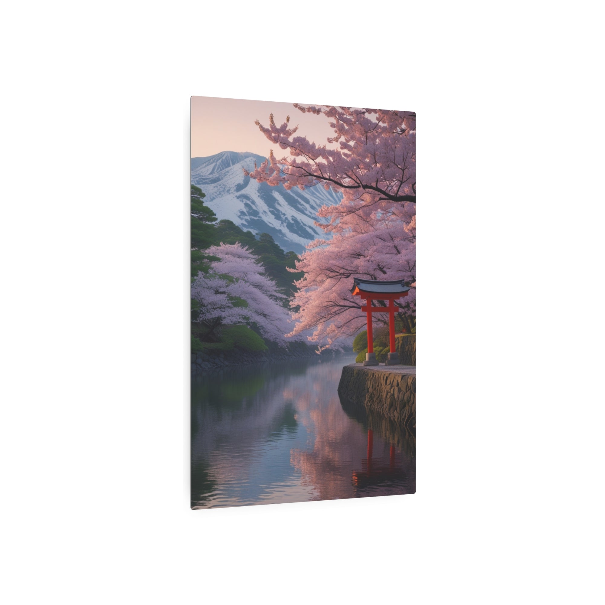 Cherry Blossom Torii Metal Wall Art – Japanese Nature Decor