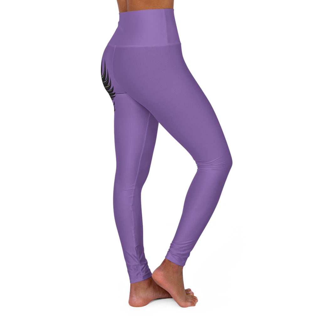 Nurse Caduceus High Waist Yoga Leggings – Light Purple, Black & Gold