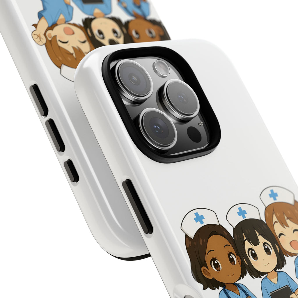 Cute Anime Nurse Phone Case – White, Medical-Inspired Design