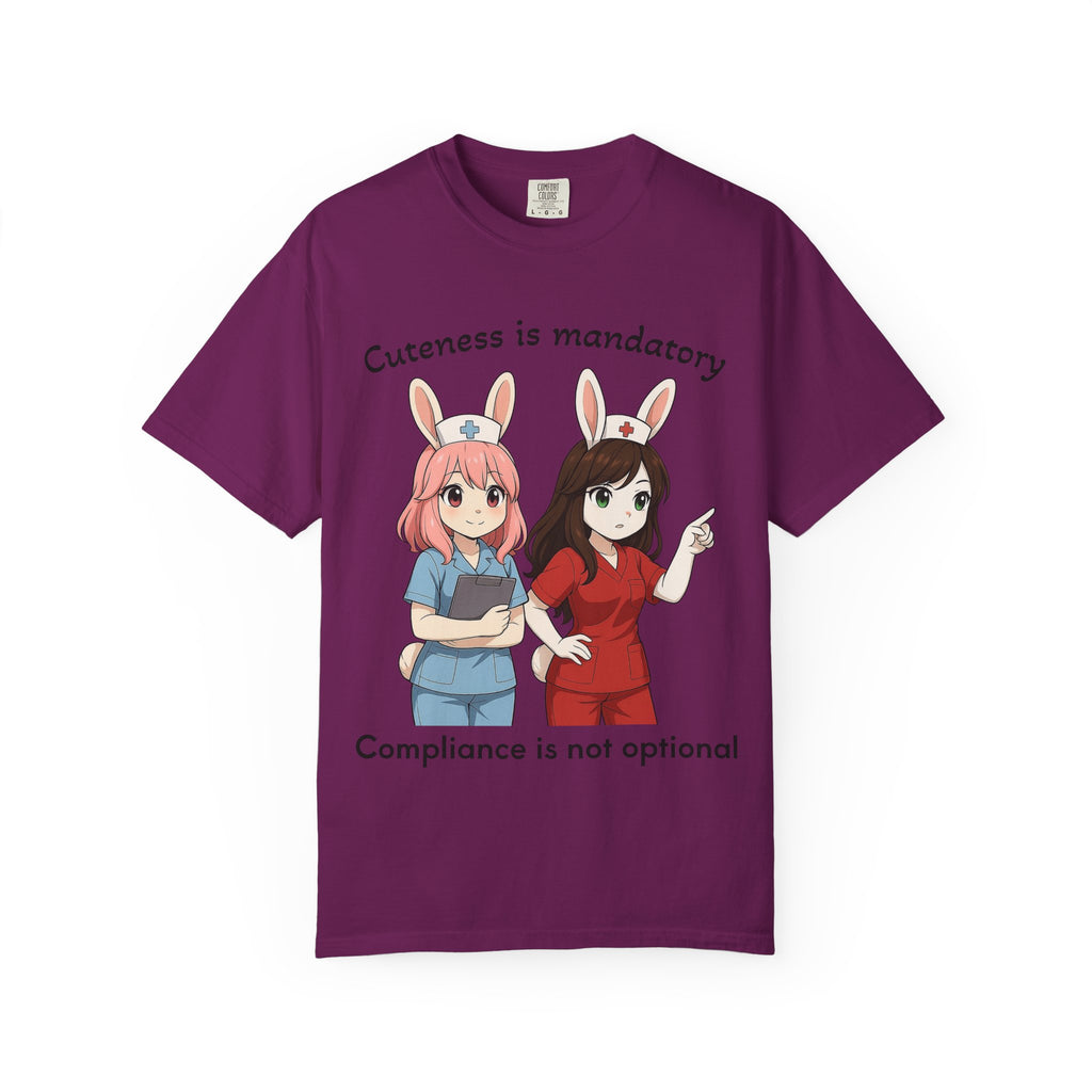 Cute Bunny Nurse Shirt – “Cuteness Is Mandatory” – Premium Comfort Colors Tee