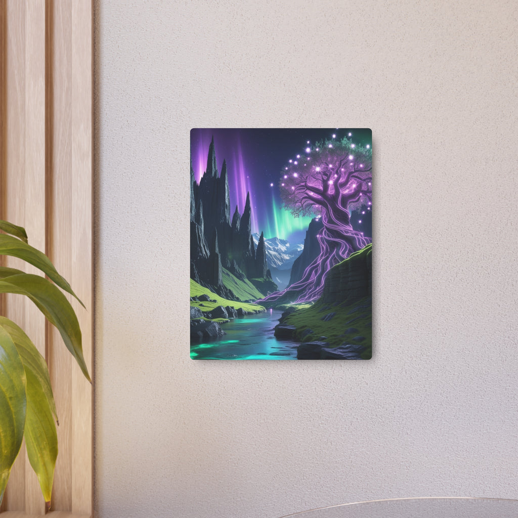 Fantasy Mystical Valley Metal Wall Art – Enchanted Nature Landscape