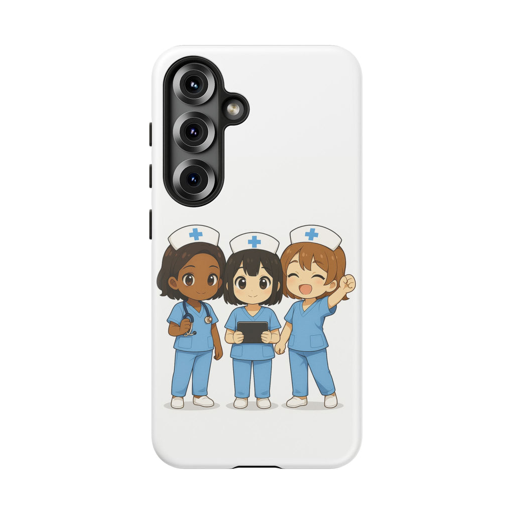 Cute Anime Nurse Phone Case – White, Medical-Inspired Design
