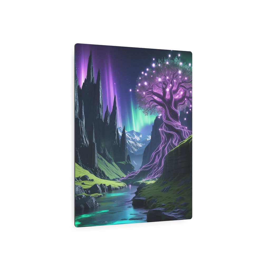 Fantasy Mystical Valley Metal Wall Art – Enchanted Nature Landscape