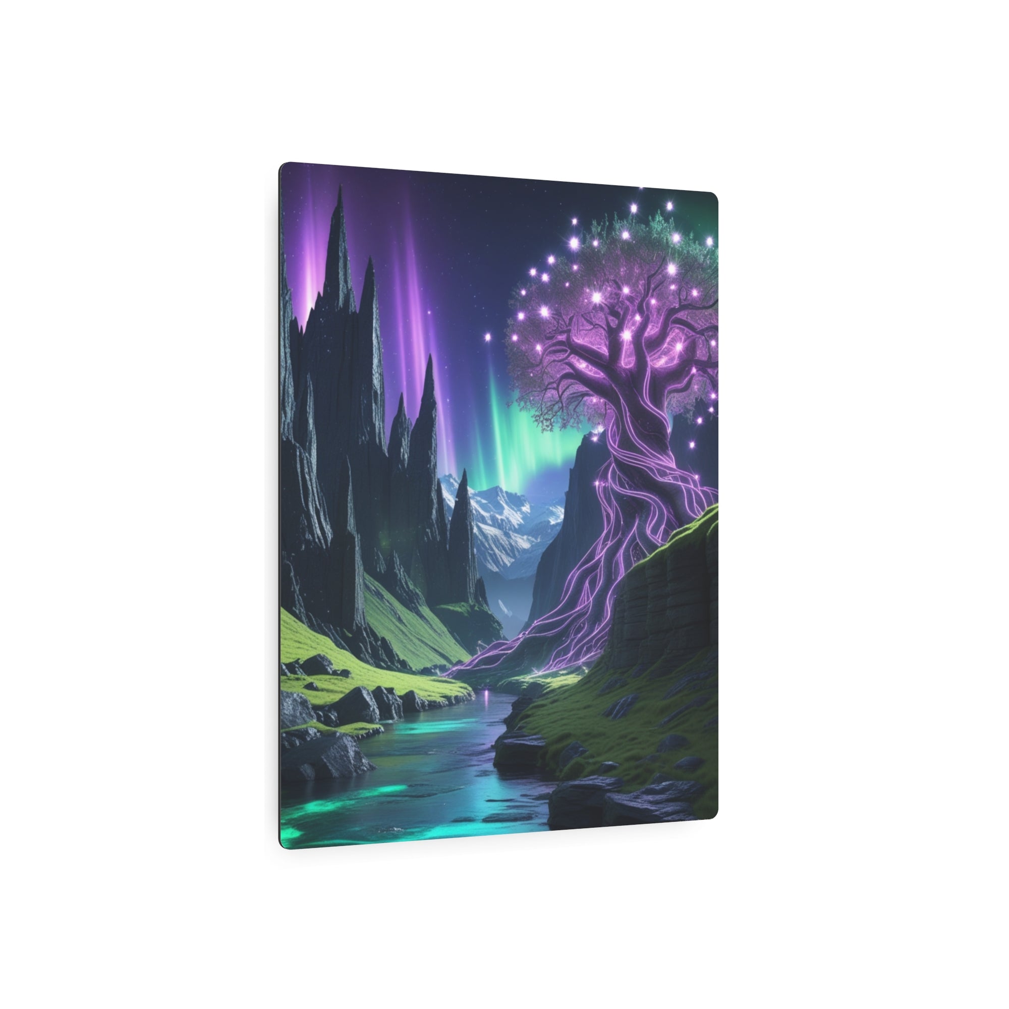 Fantasy Mystical Valley Metal Wall Art – Enchanted Nature Landscape