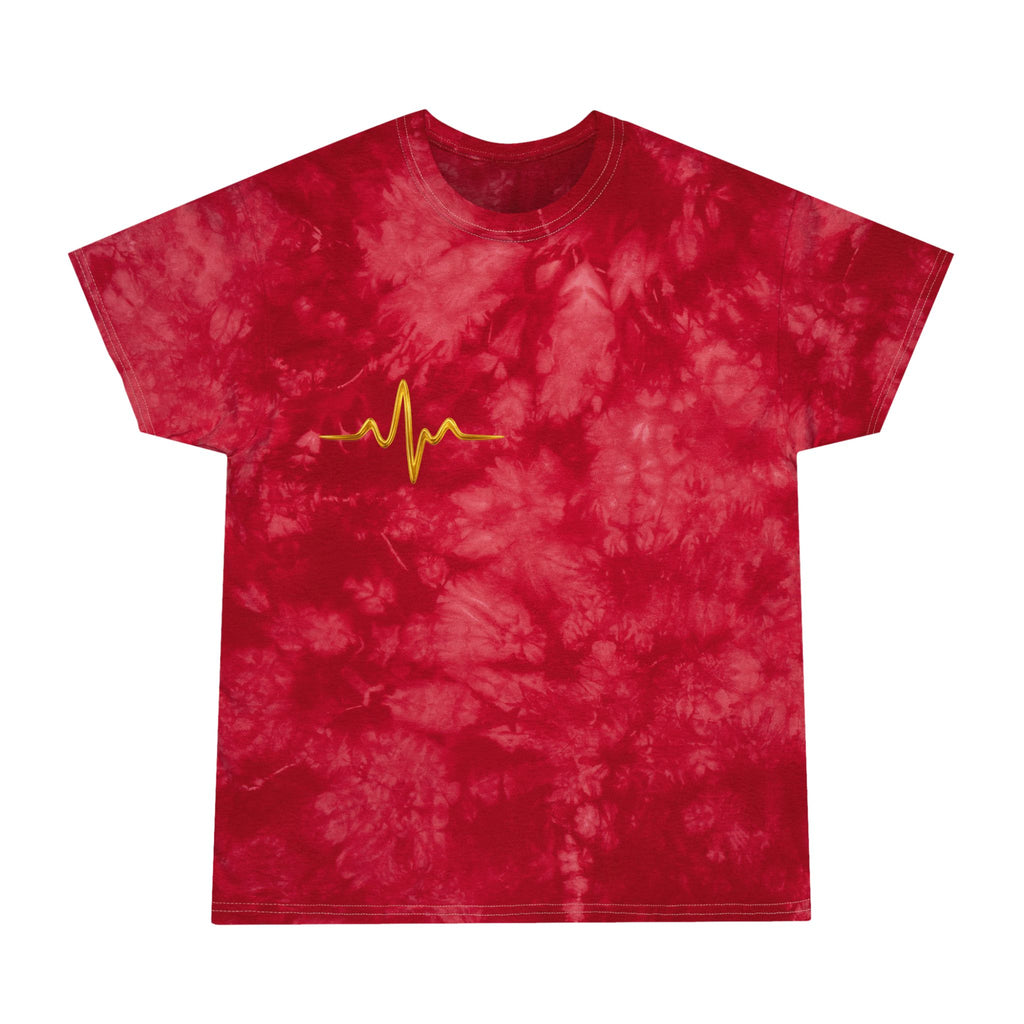 Crystal Tie-Dye Nurse Tee – Heartbeat Symbol Shirt for Healthcare Workers