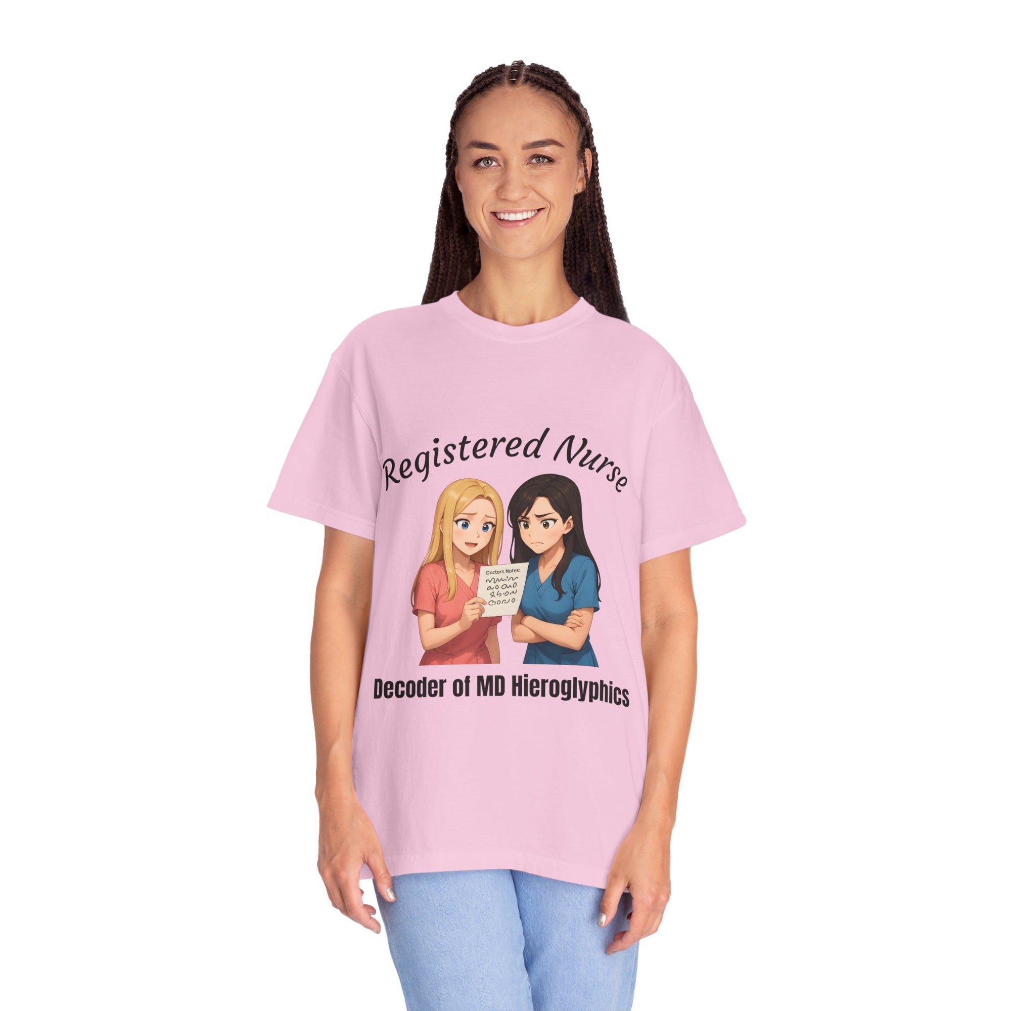 Funny Nurse Shirt – “Decoder of MD Hieroglyphics" – Premium Comfort Colors Tee