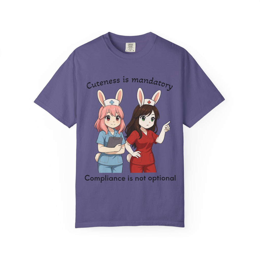 Cute Bunny Nurse Shirt – “Cuteness Is Mandatory” – Premium Comfort Colors Tee